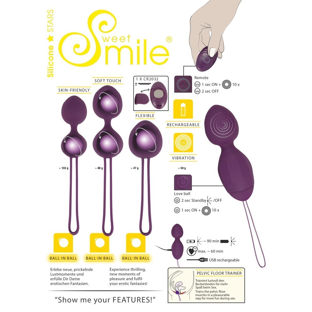 Sweet Smile 4 Piece Kegel Exercise Set PC Kegel Vibratör