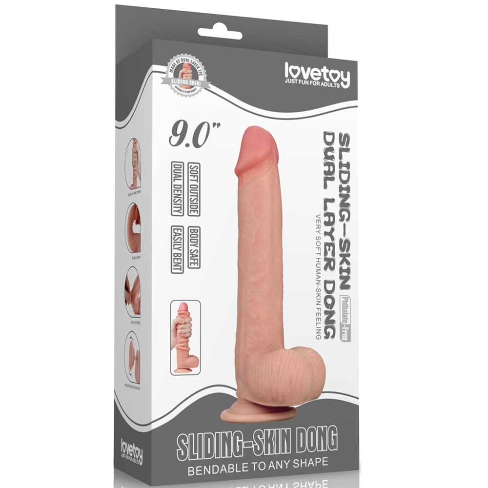 Lovetoy Sliding-Skin Dual Layered Deri Kaydırmalı Dildo 23 Cm LV317003