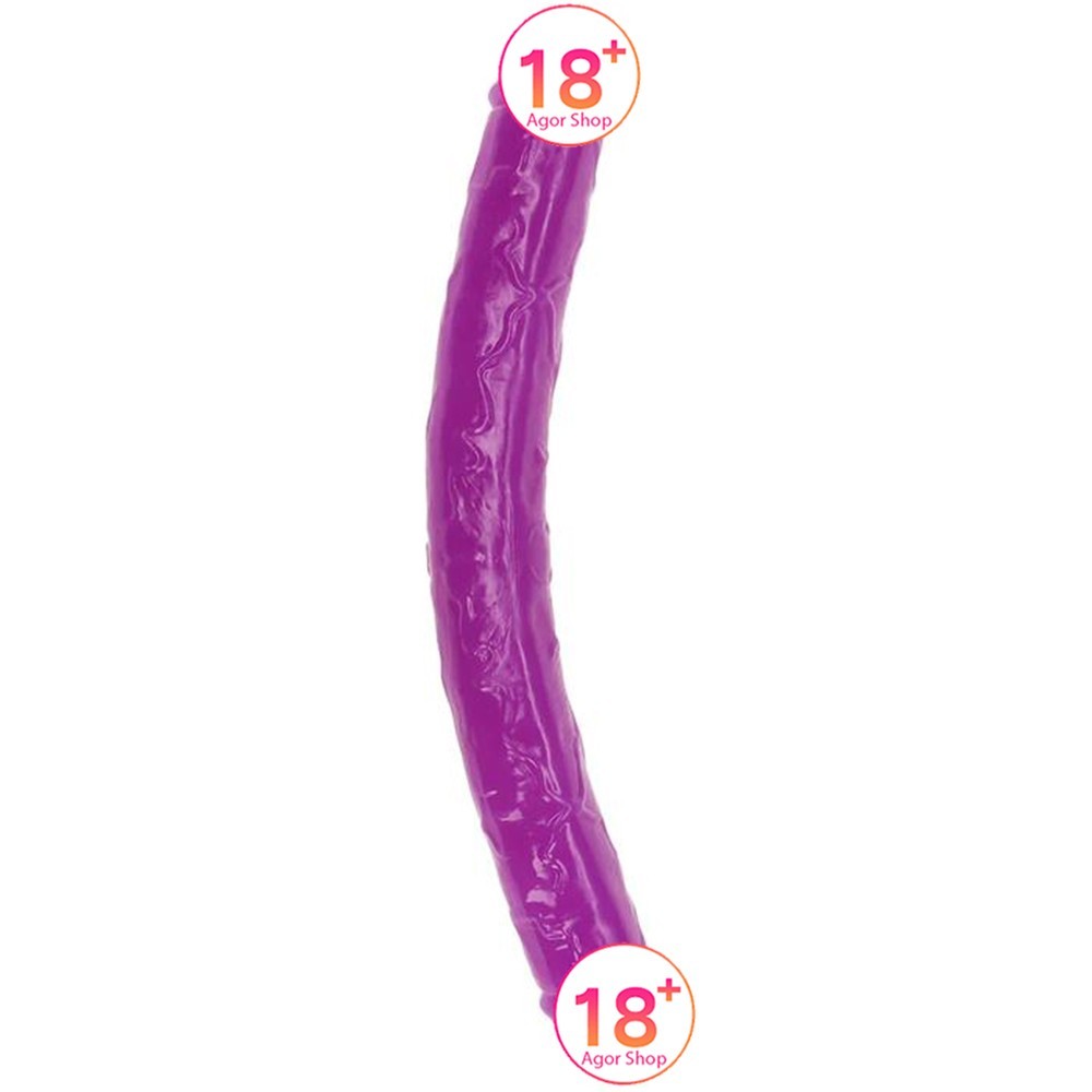 Doc Johnson Crystal Jellies Jr. Double Dong Dildo Purple Jel Doku 44.5 cm Penis