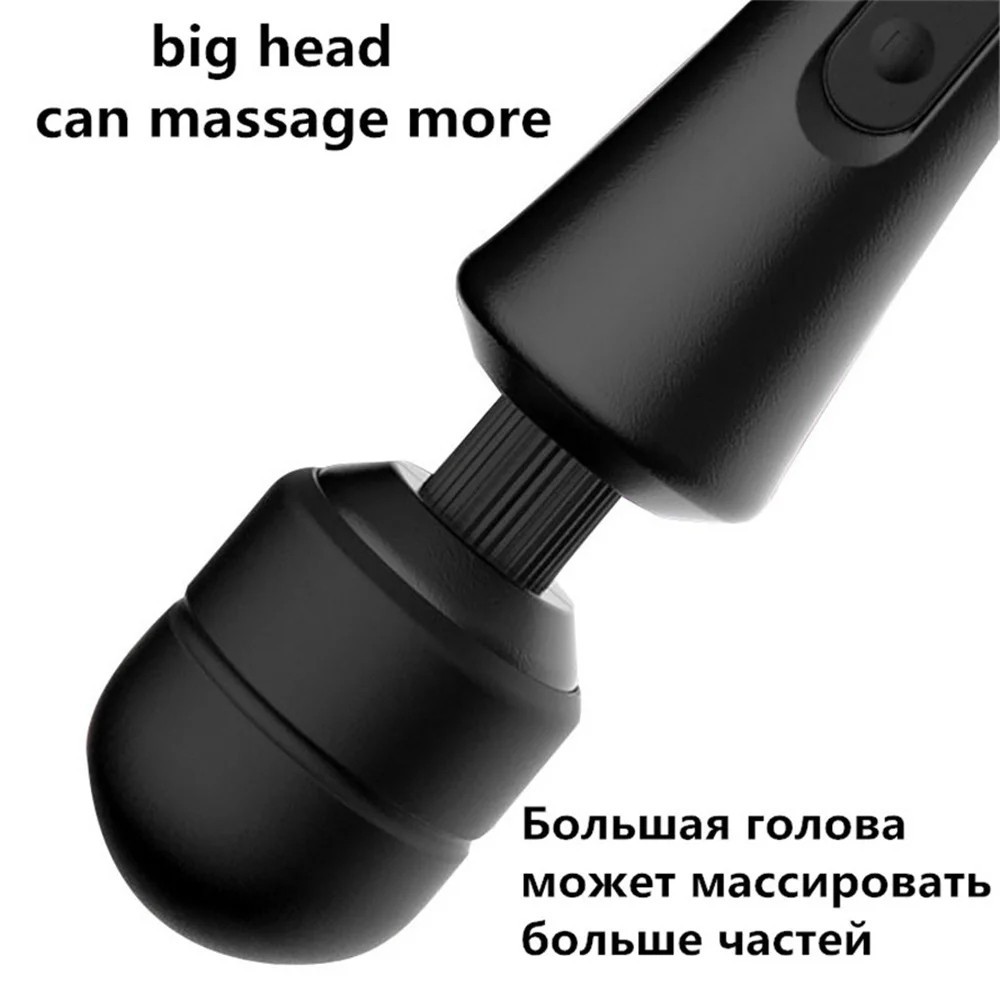 bAŞKa Magic Wand Double Massager Black Şarjlı Masaj Wand Vibratör