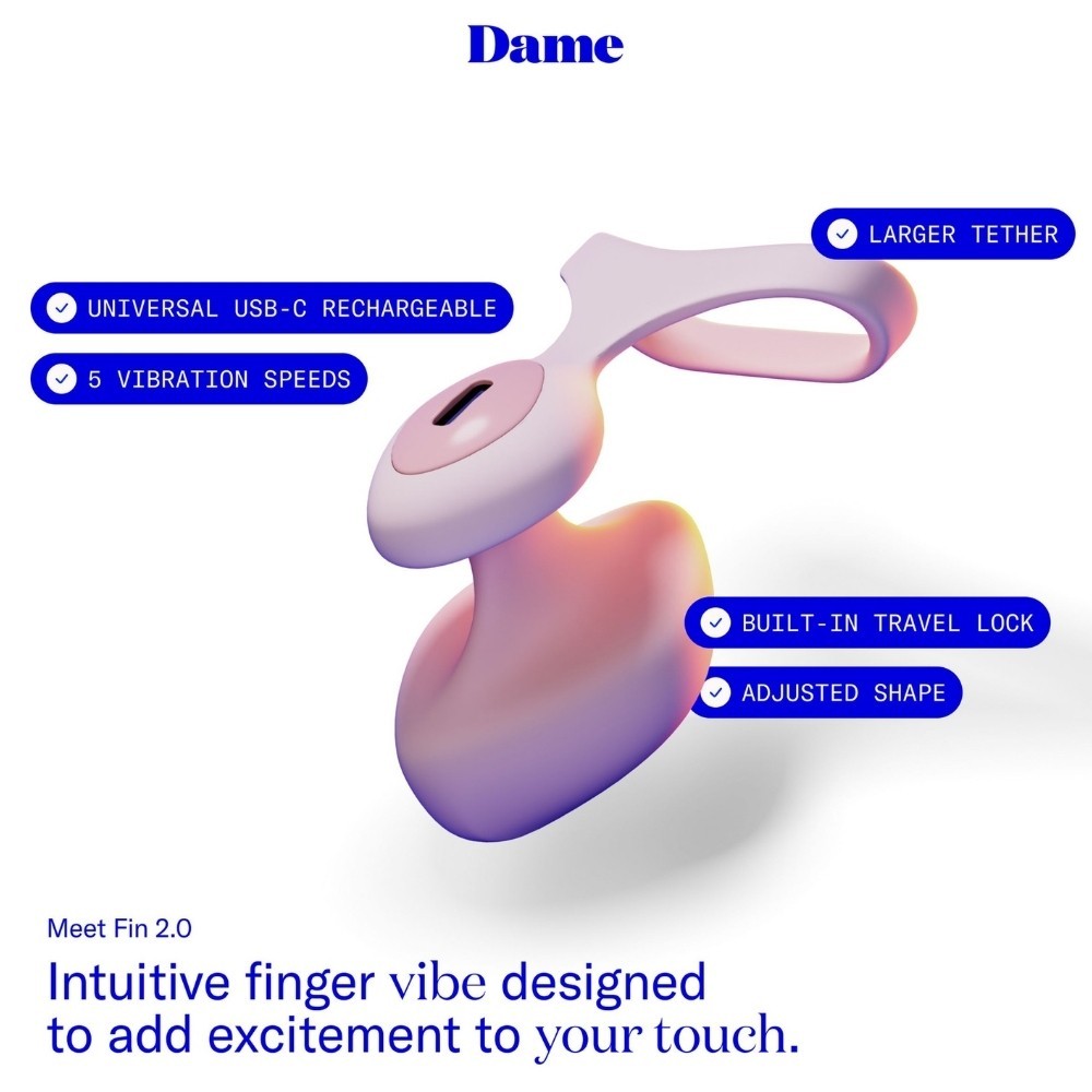 Dame Products Fin 2.0 Finger Quartz Güçlü Parmak Vibratör