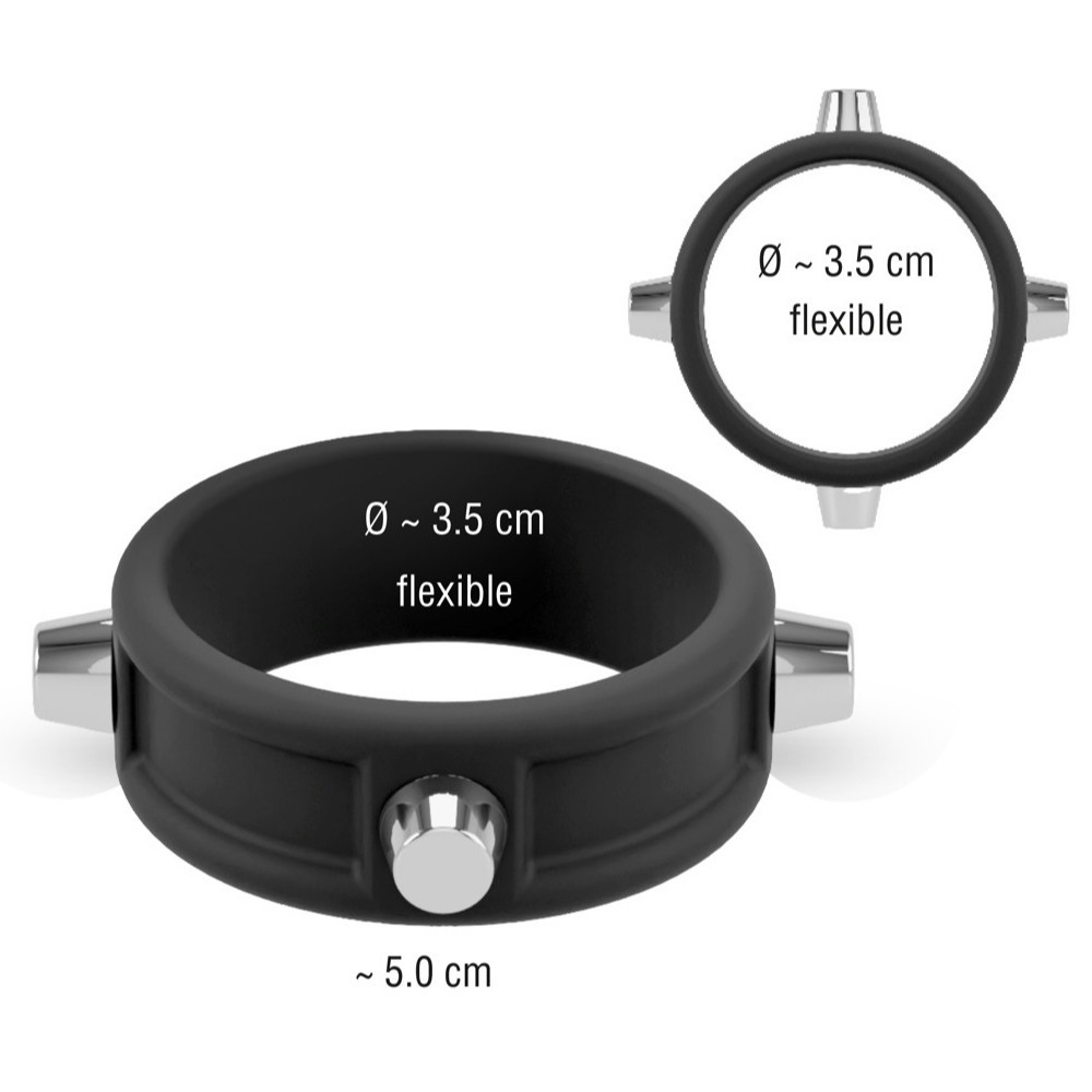 Rebel Men's Gear Cock Ring With Studs Penis Halkası
