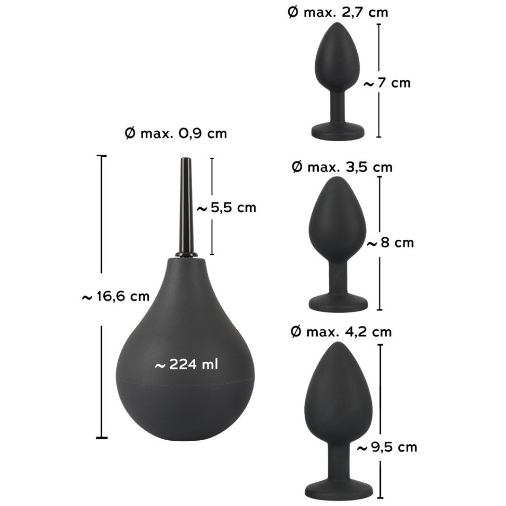 Black Velvets Soft Touch Anal Douche and Anal Plug Kit