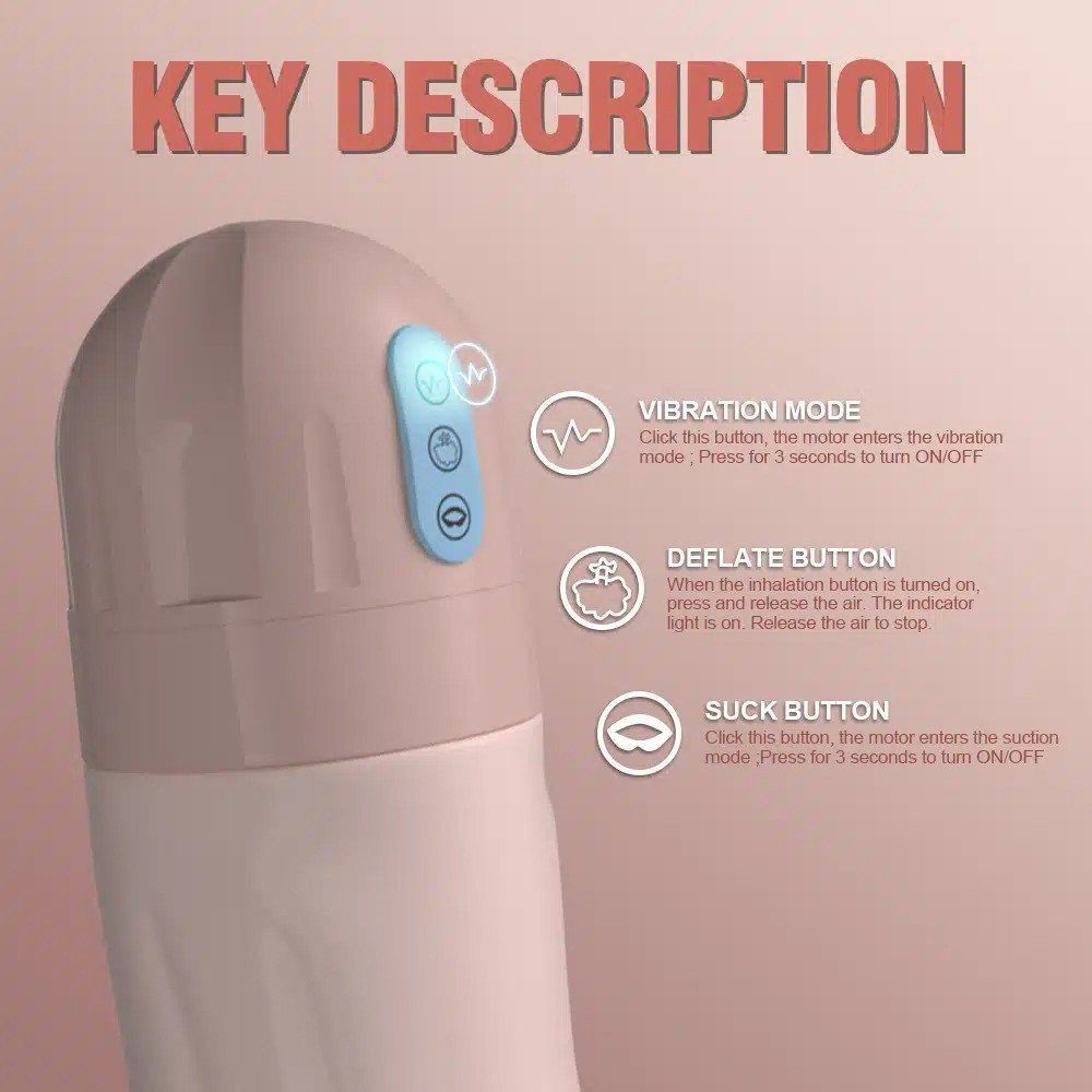 Shequ Beta Suction Emiş Güçlü 7 Mod Masturbator Vajina SQ-MA60108