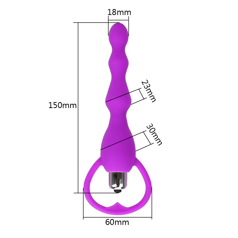 bAŞKa Anal Fantasy Beaded Tek Mod Boncuk Anal Vibratör-Purple