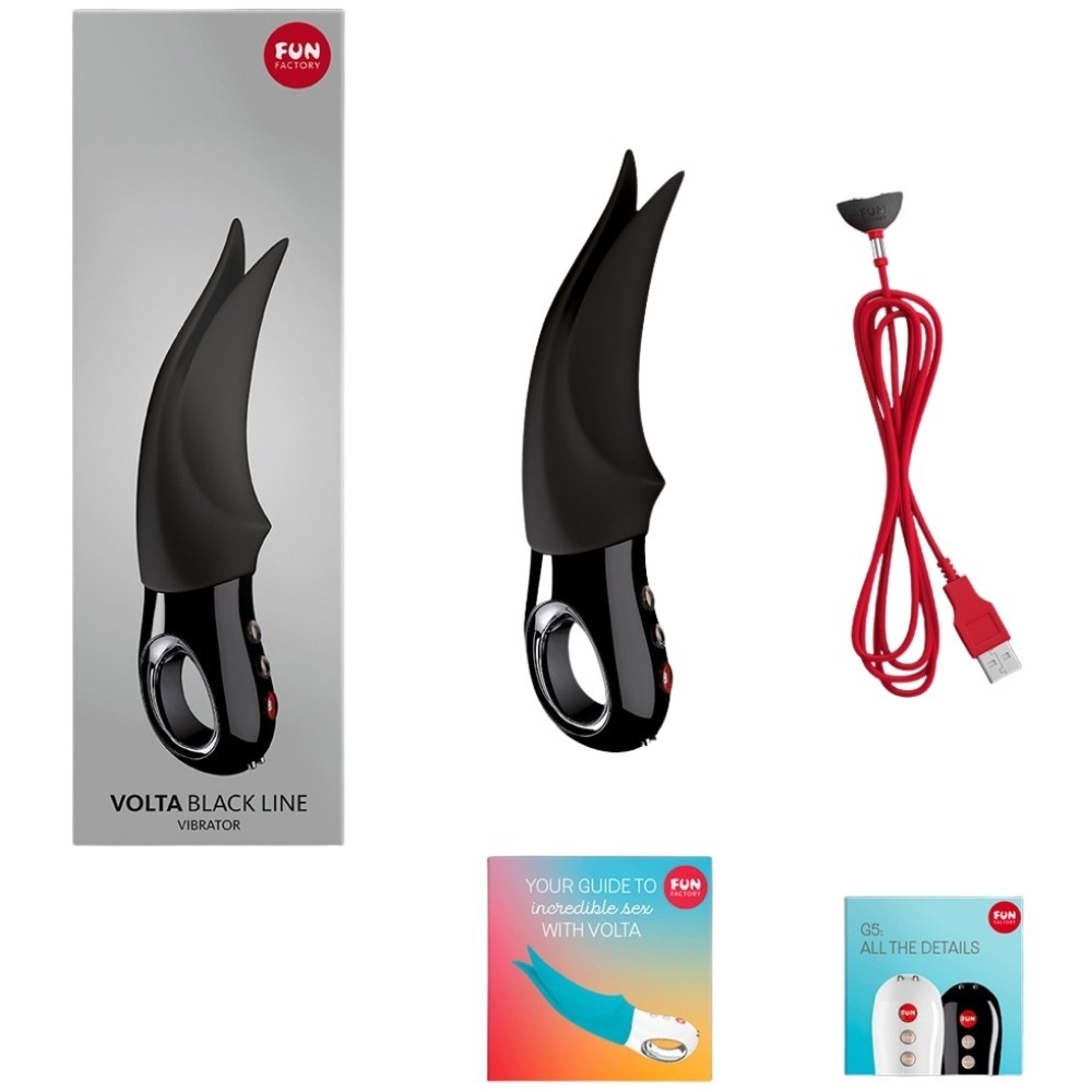 Fun Factory Volta Black Line Clitoris and Nipple Stimulator Vibrator