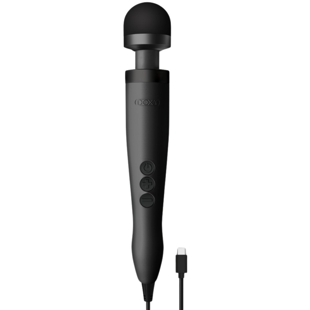 Doxy 3 Stylish Massage Wand USB-C Rechargeable Masaj Wand Vibratör Black