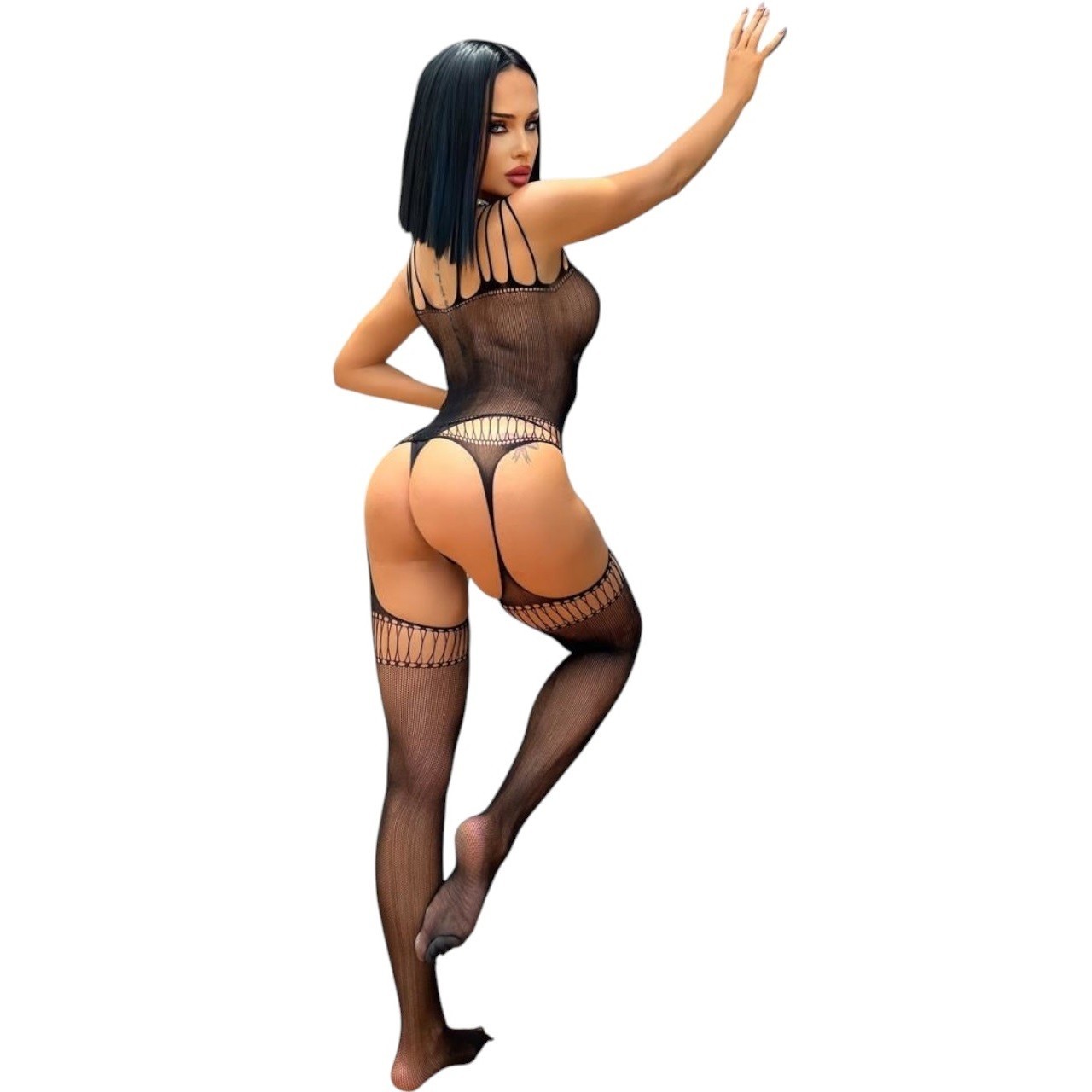 bAŞKa Vivaldy Omuz ve Sırt Dekolte Özel Bölge Açık Seksi Vücut Çorabı