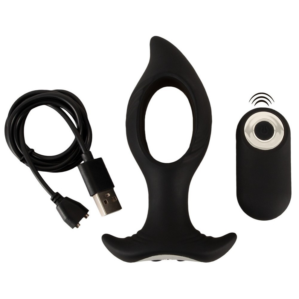 Anos Finest Butt Wear Remote Control Butt Plug With A Hole Delikli Anal Vibratör