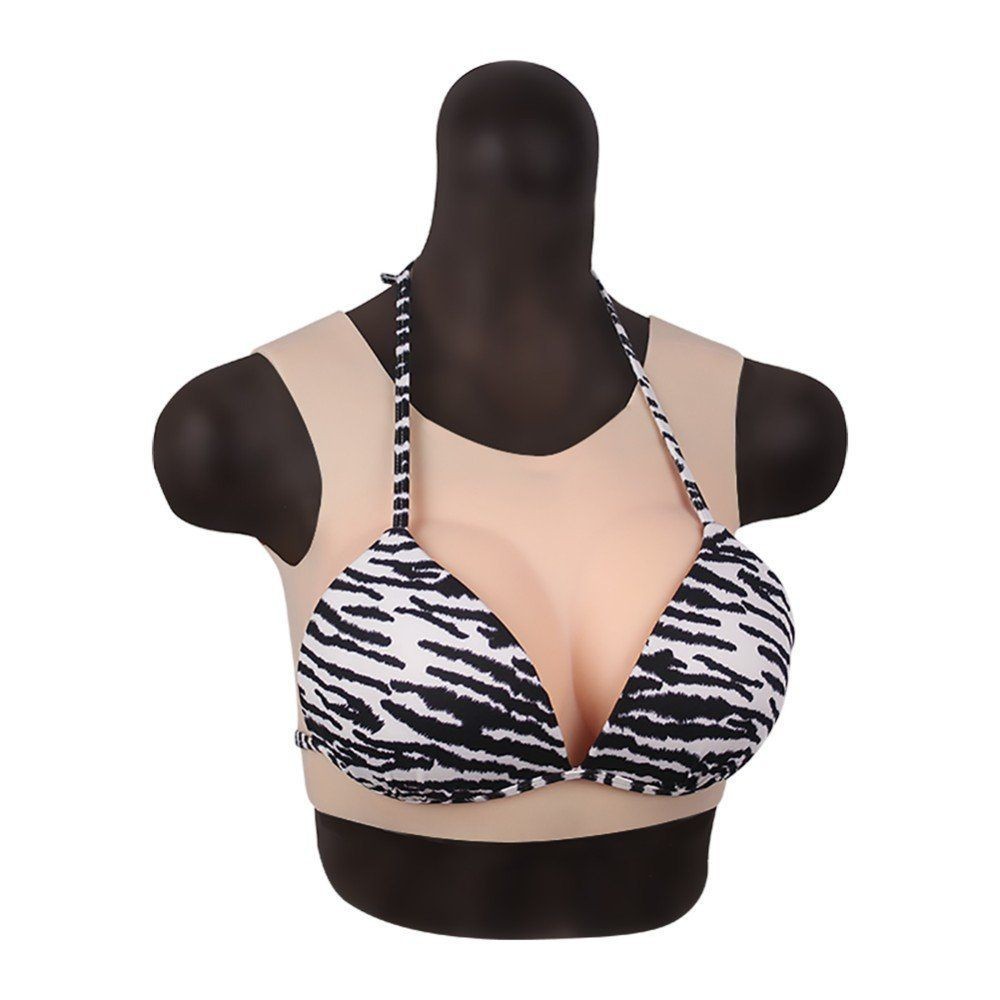 bAŞKa Bodysuit Crossdresser Brown Askılı Silikon Giyilebilir Göğüs Cup C