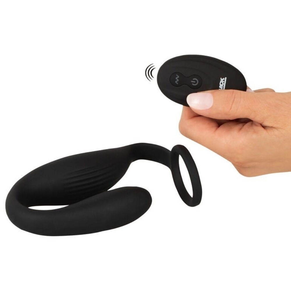 Black Velvets Cock Ring With Remote Control Butt Plug Penis Halkası ve Anal Plug