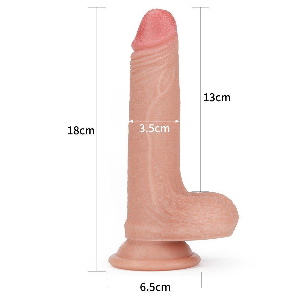 Lovetoy Dual Layered Platinum Silicone Dildo 18 cm Realistik Penis LV4001F