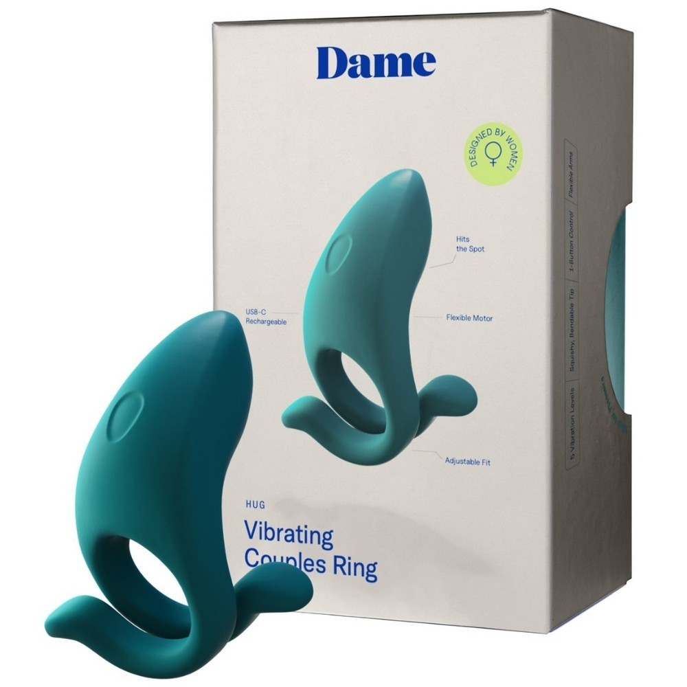 Dame Products Hug Vibrating Couples Adjustable Ring Titreşimli Penis Halkası