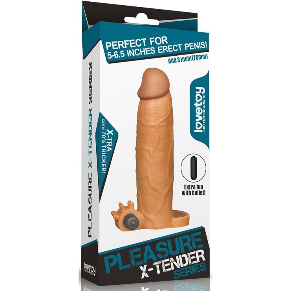 Lovetoy Pleasure X-Tender Vibrating Sleeve Titreşimli Penis Kılıfı LV1066B