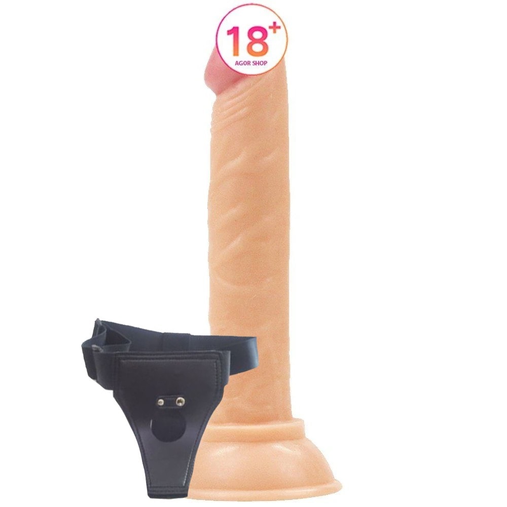 bAŞKa Strap-On Series Jelly 14.5 cm Anal ve Vajinal Belden Bağlamalı Realistik Penis