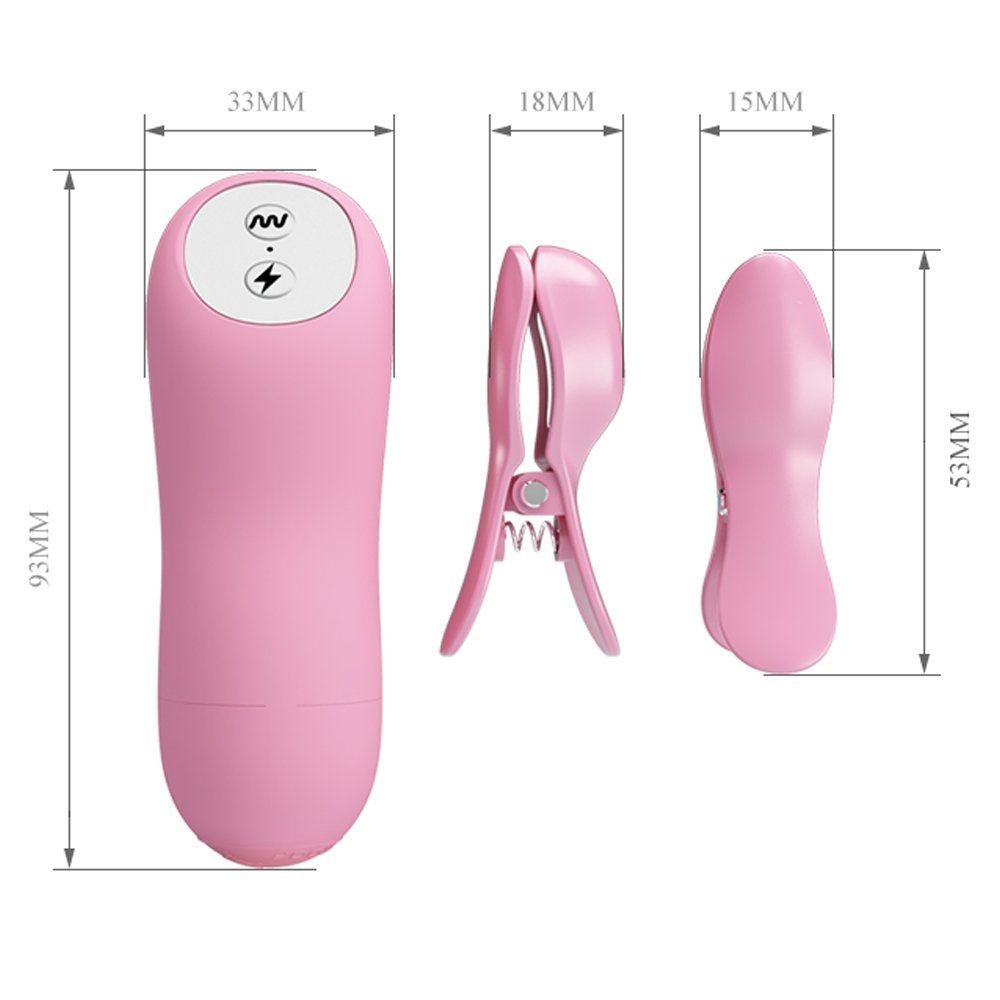 Baile Titreşimli Elektro Şoklu Meme Ucu Vibratörü Pembe BI-014648
