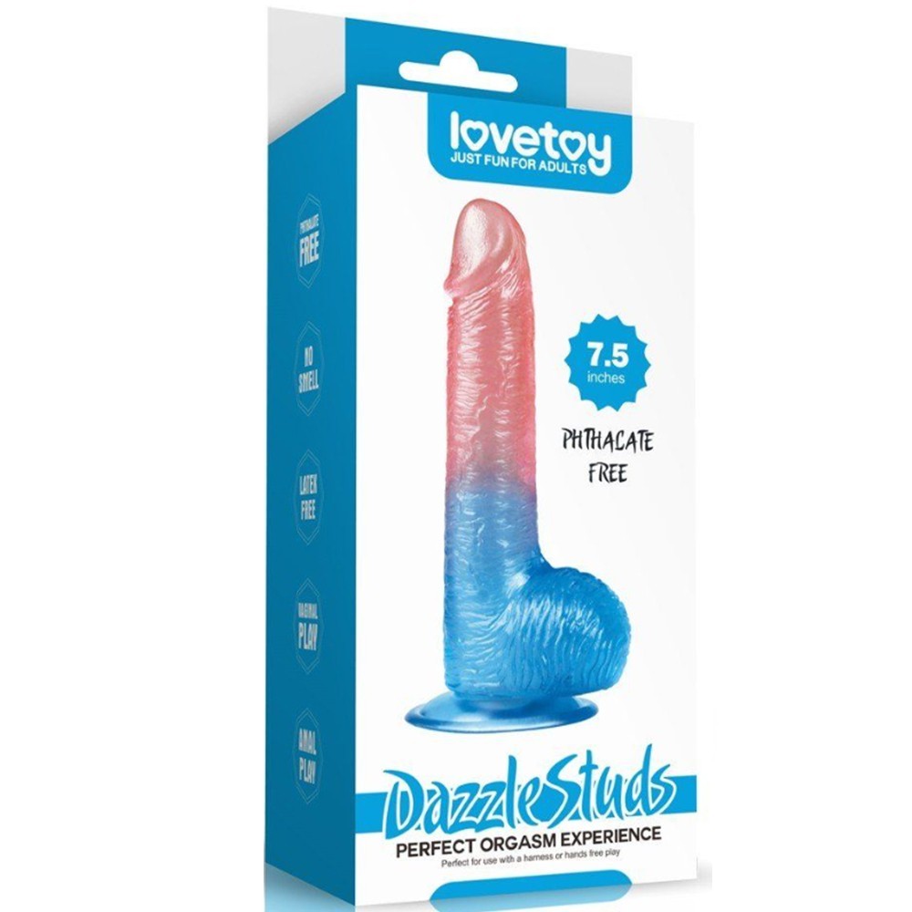 Lovetoy Dazzle Studs Jel Dildo 19 cm Realistik Penis LV318011