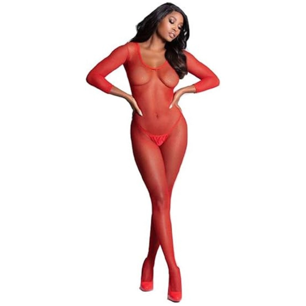 bAŞKa Fantasy Wear Elegant Moments Deep Seksi Vücut Çorabı-Kırmızı