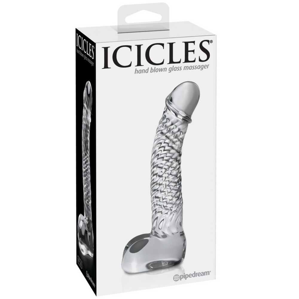 Pipedream İcicles No. 61 Hand Blown Glass Massager Cam Dildo