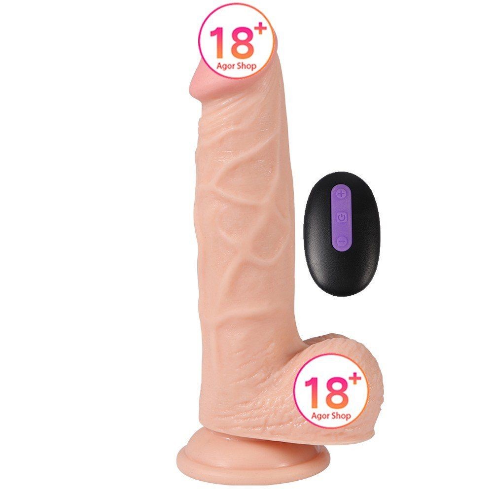 Dildo Series Hans 21 cm 20 Modlu Titreşimli Uzaktan Kumandalı Realistik Vibratör