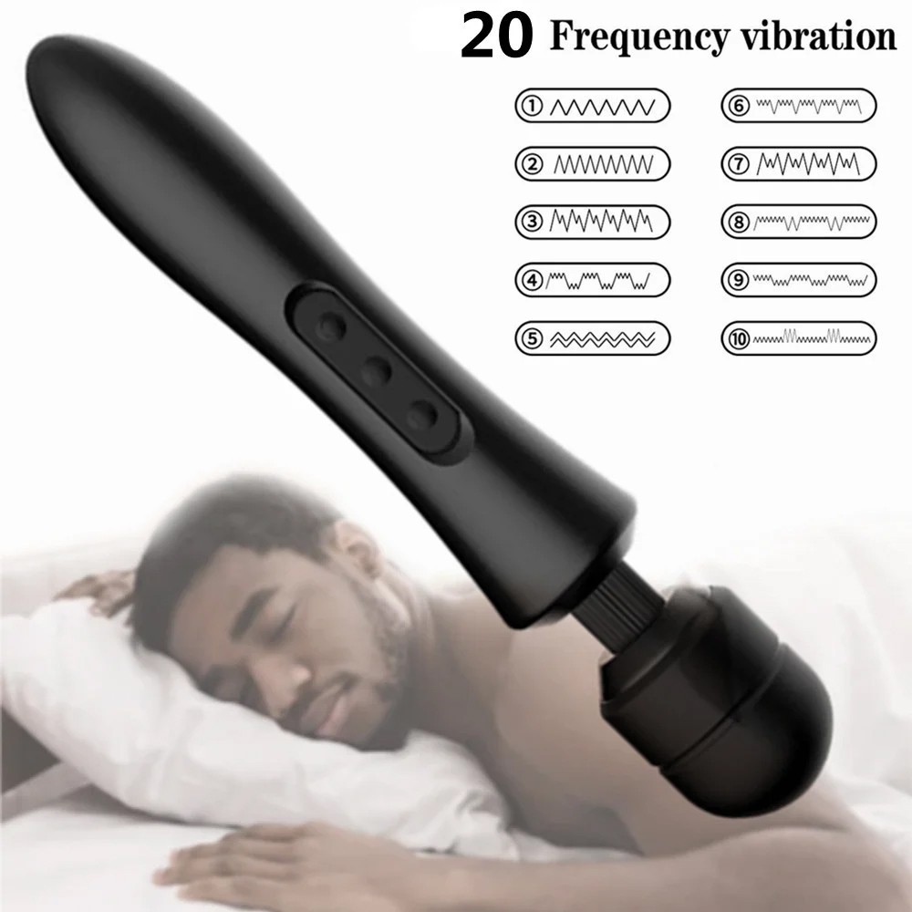 bAŞKa Magic Wand Double Massager Black Şarjlı Masaj Wand Vibratör