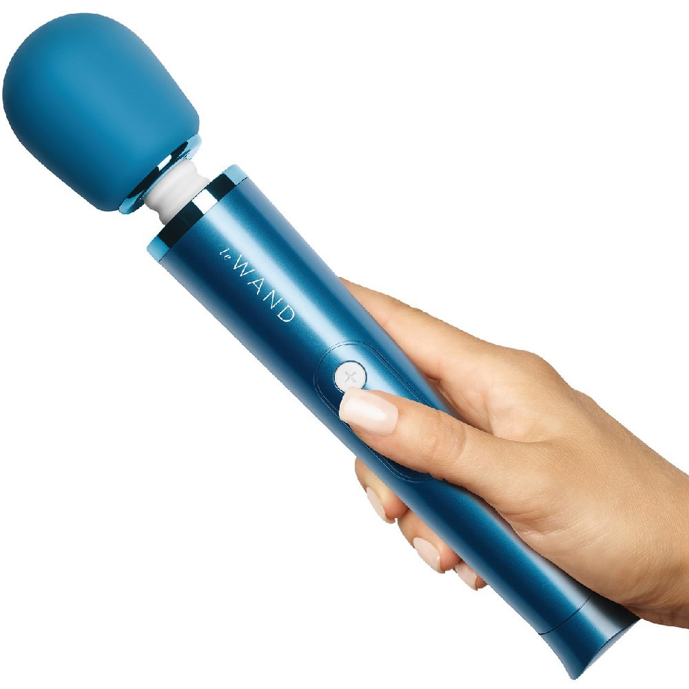 Le Wand Petite Rechargeable Vibrating Body Massager Masaj Wand Vibratör-Blue
