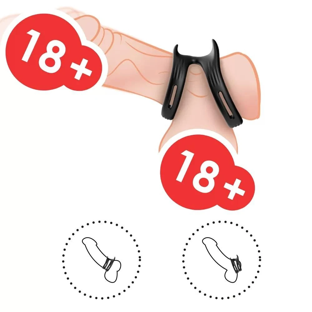 bAŞKa Erotica Toys Slit Çift Halkalı Silikon Penis Halkası