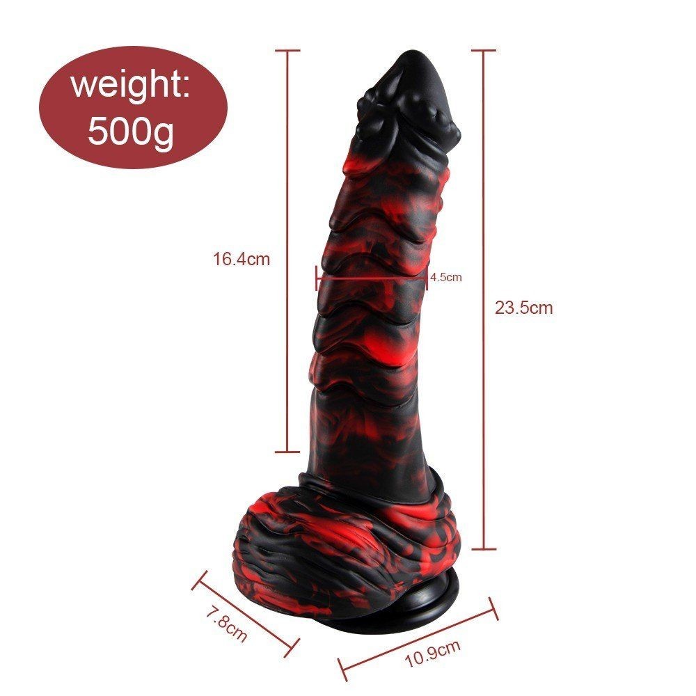 Shequ Jelly Dildo Series Monster 37 Realistik Penis SQ-WBD10115-Black