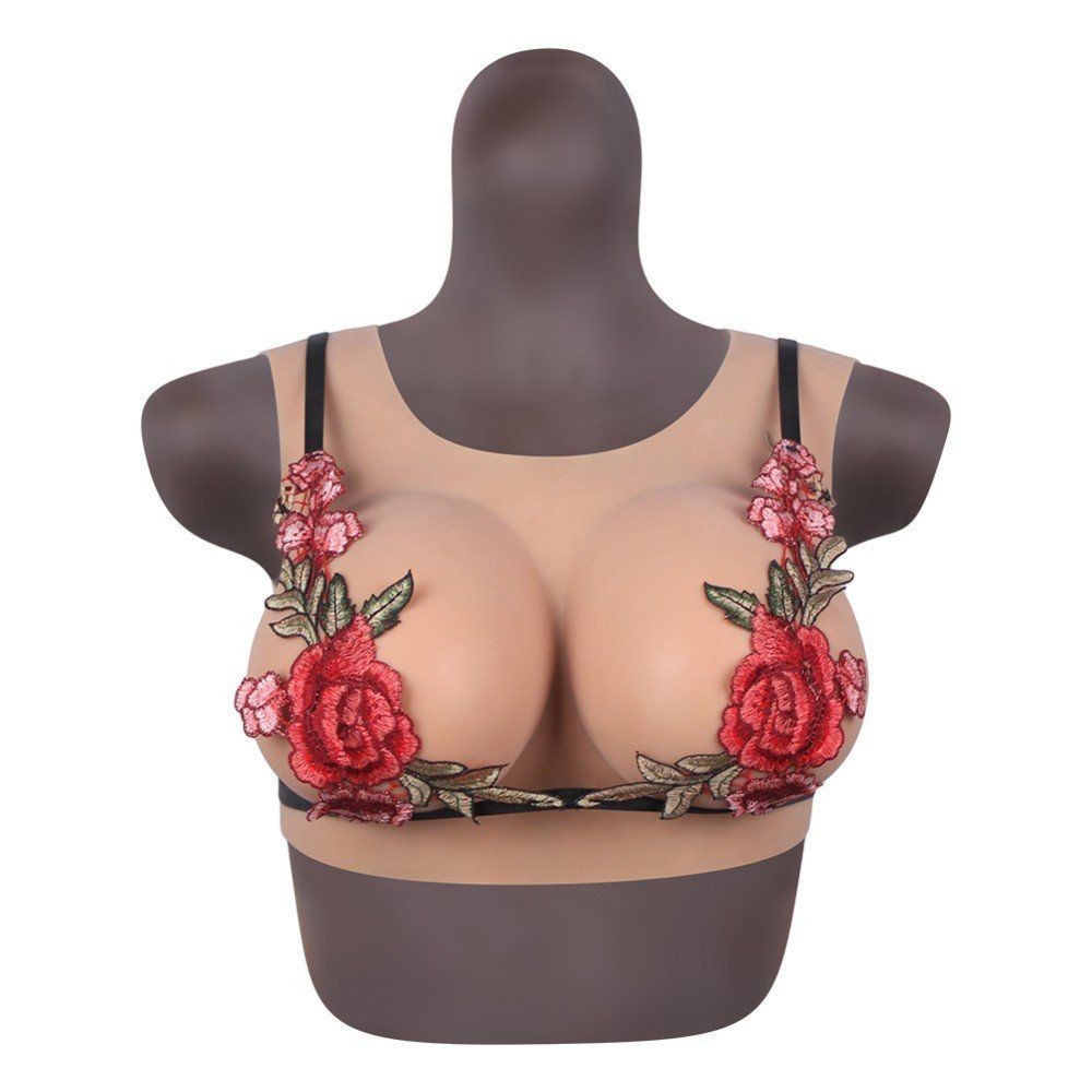 bAŞKa Bodysuit Crossdresser Giyilebilir Askılı Silikon Göğüs Cup E