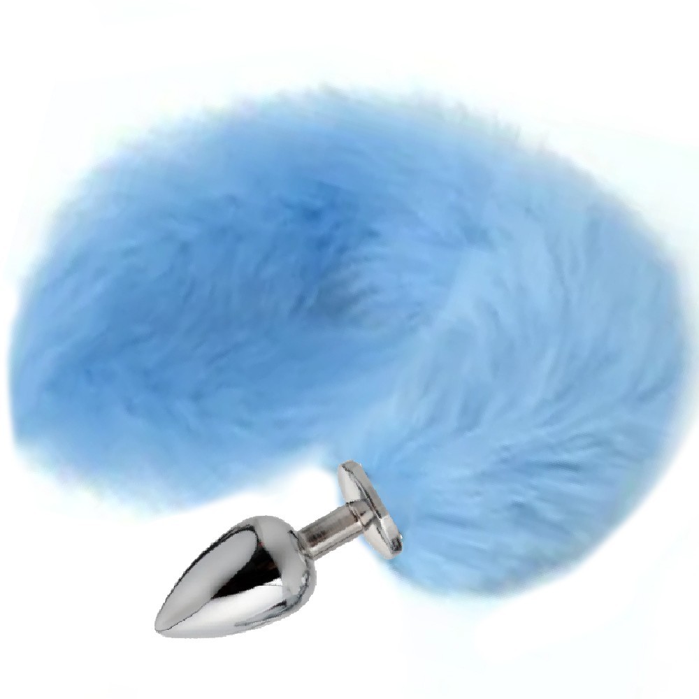 bAŞKa Anal Play Tail Butt Small Metal Kuyruklu Anal Plug-Blue