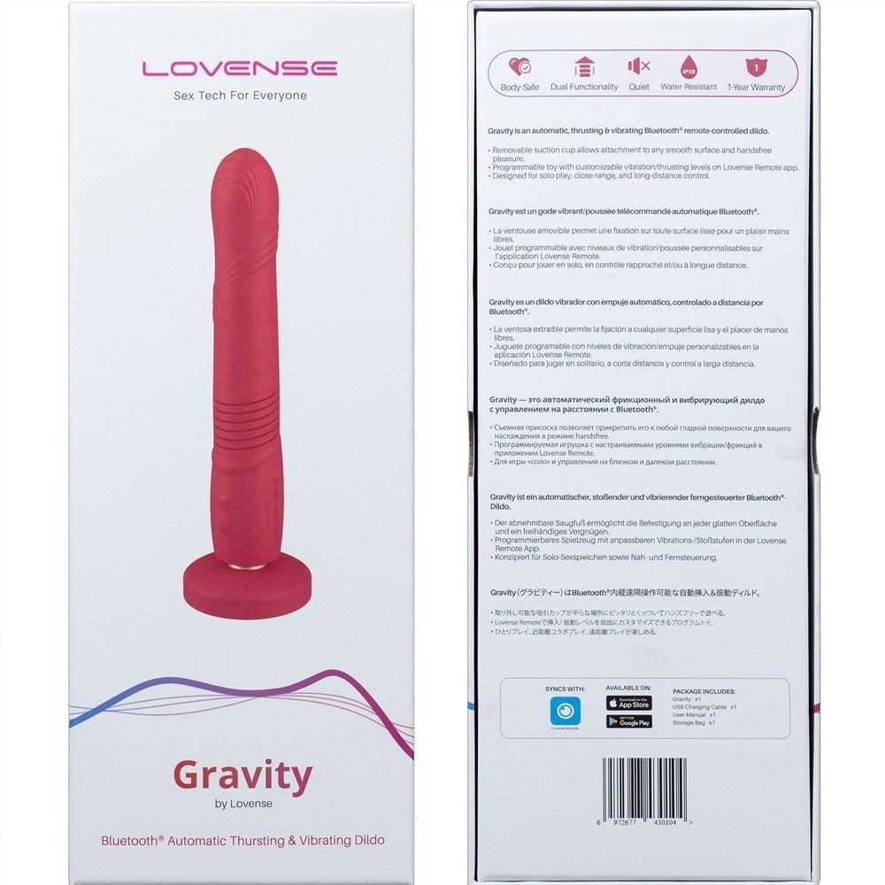 Lovense Gravity Uygulama Kontrollü, Otomatik İtme ve Titreşimli Vibratör