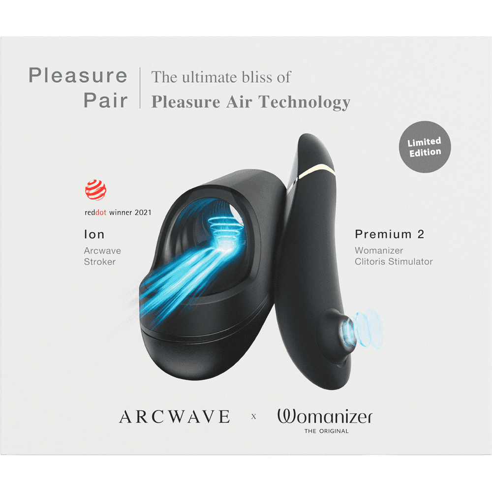 Arcwave Ion Pleasure Air Stroker ve Womanizer Premium 2 Pleasure Air Klitoris Stimülatörü ile Pleasure Çift Çiftler Kiti