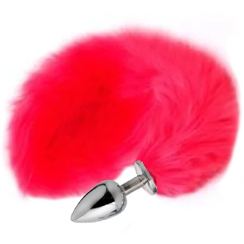 bAŞKa Anal Play Tail Butt Small Metal Kuyruklu Anal Plug-Red