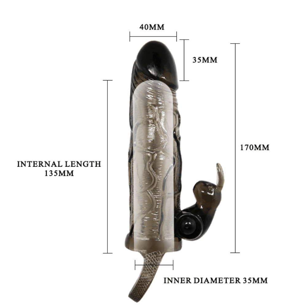 Baile Brave Man Penis Extension Klitoris Uyarıcılı Titreşimli Penis Kılıfı BI-026225-1