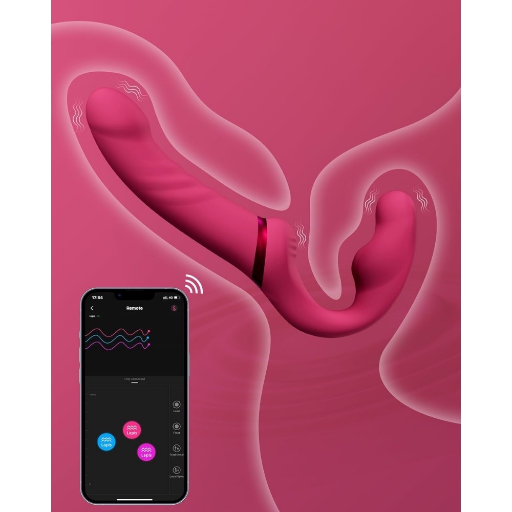 Lovense Lapis Telefon Kontrollü ve Titreşimli Strapless Strapon