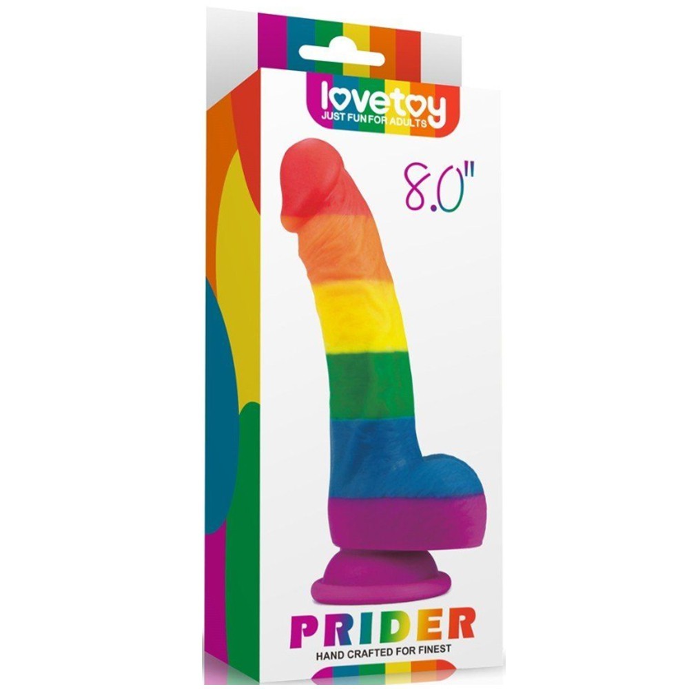 Lovetoy Prider Dildo 20 cm Renkli Soft Doku Realistik Penis LV410027