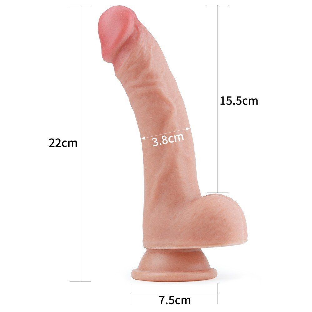 Lovetoy Dual Layered Platinum Silicone Dildo 20 cm Realistik Penis LV4004F