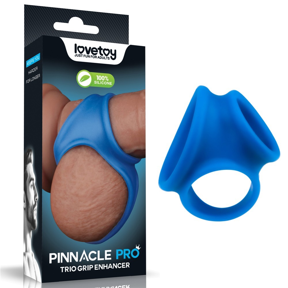 Lovetoy Pinnacle Pro Trio Grip Enhancer Sleeve Testis Destekli Penis Kılıfı LV443015
