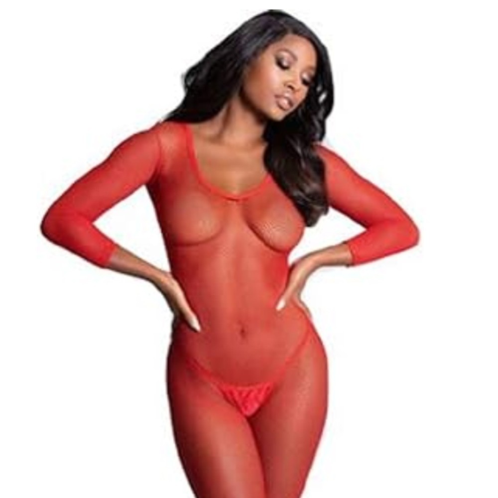 bAŞKa Fantasy Wear Elegant Moments Deep Seksi Vücut Çorabı-Kırmızı