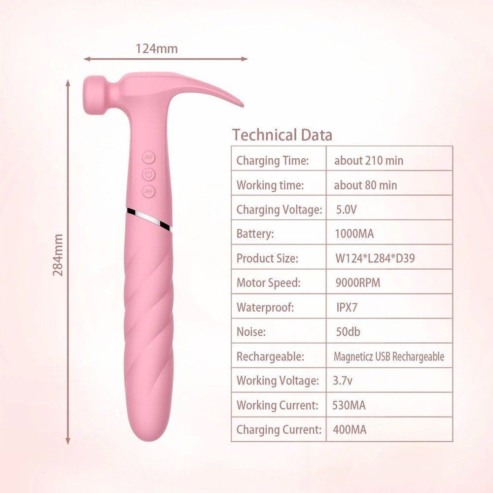 bAŞKa Hammer Love Pink Ultra Güçlü Çekiç Vibratör