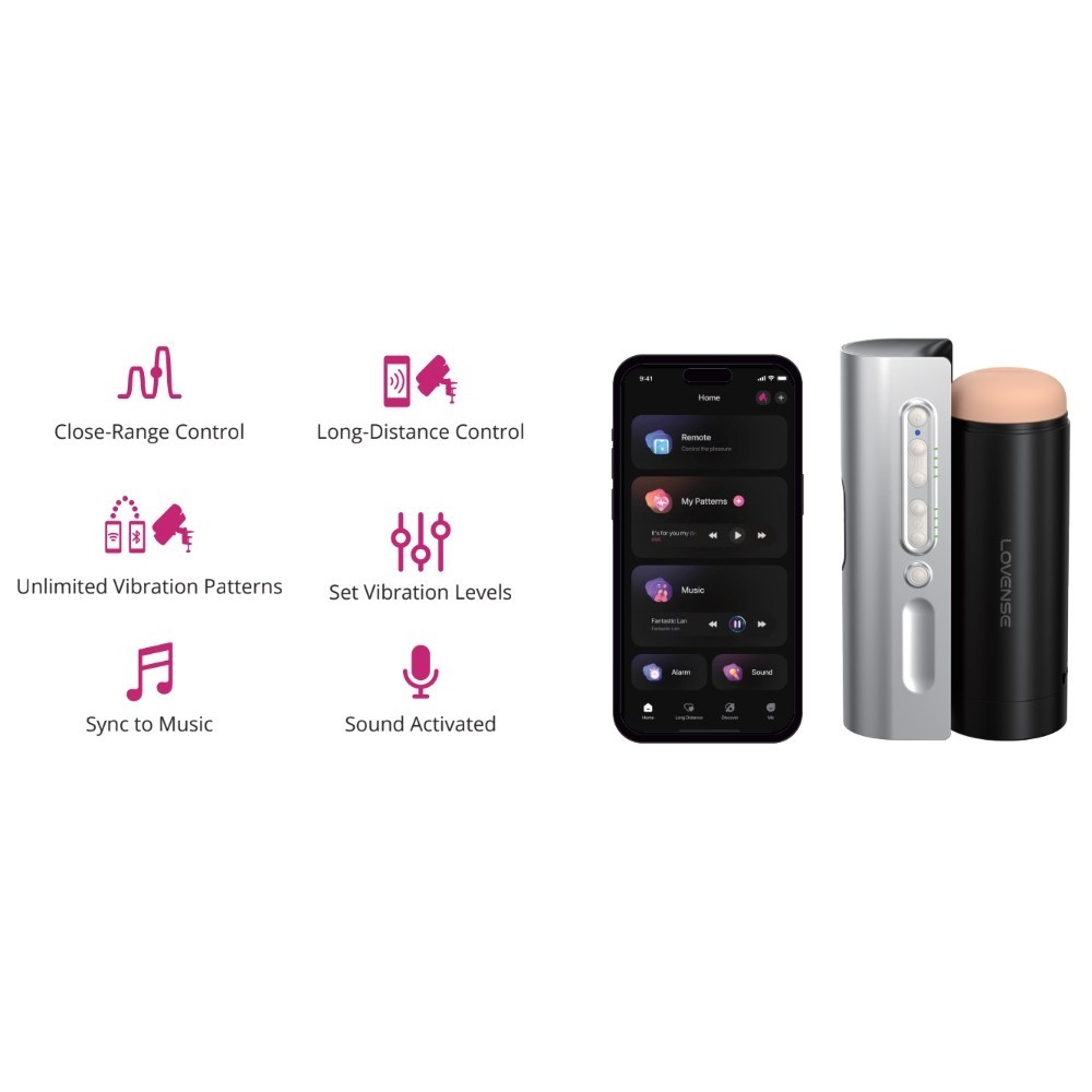 Lovense Solace Pro AI Destekli Telefon Kontrollü İleri Geri Hareketli Mastürbatör