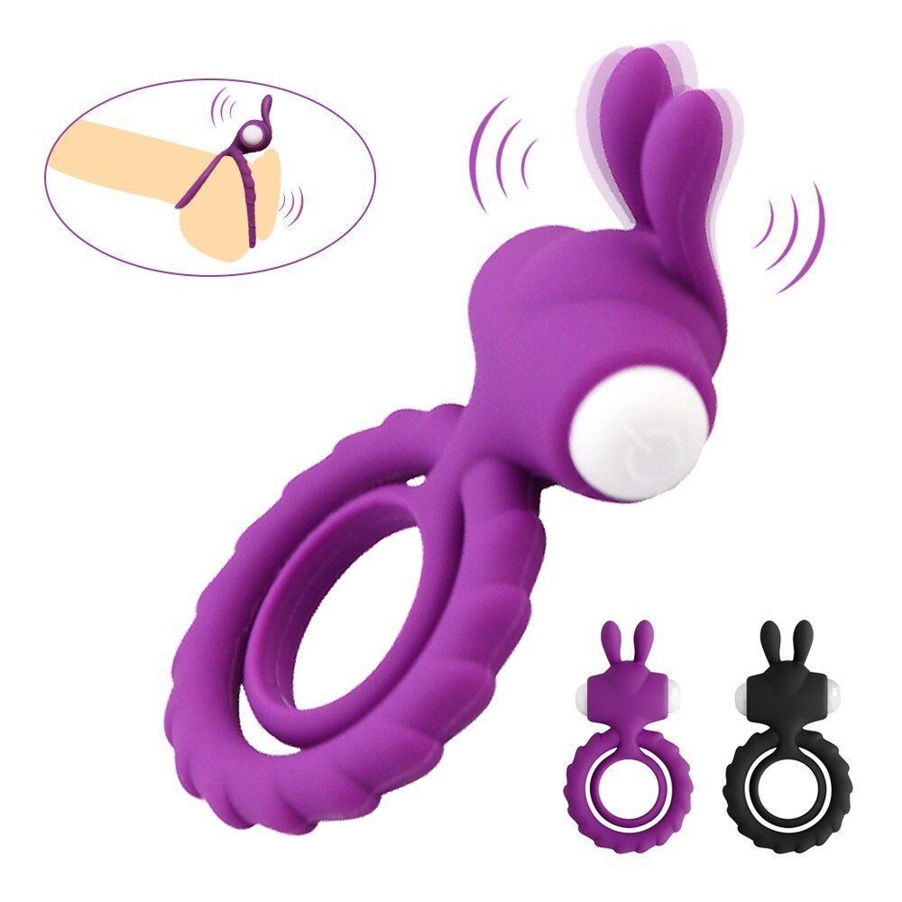 bAŞKa Nuo Clitoral Rabbit Klitoral Titreşimli Penis Halkası-Black