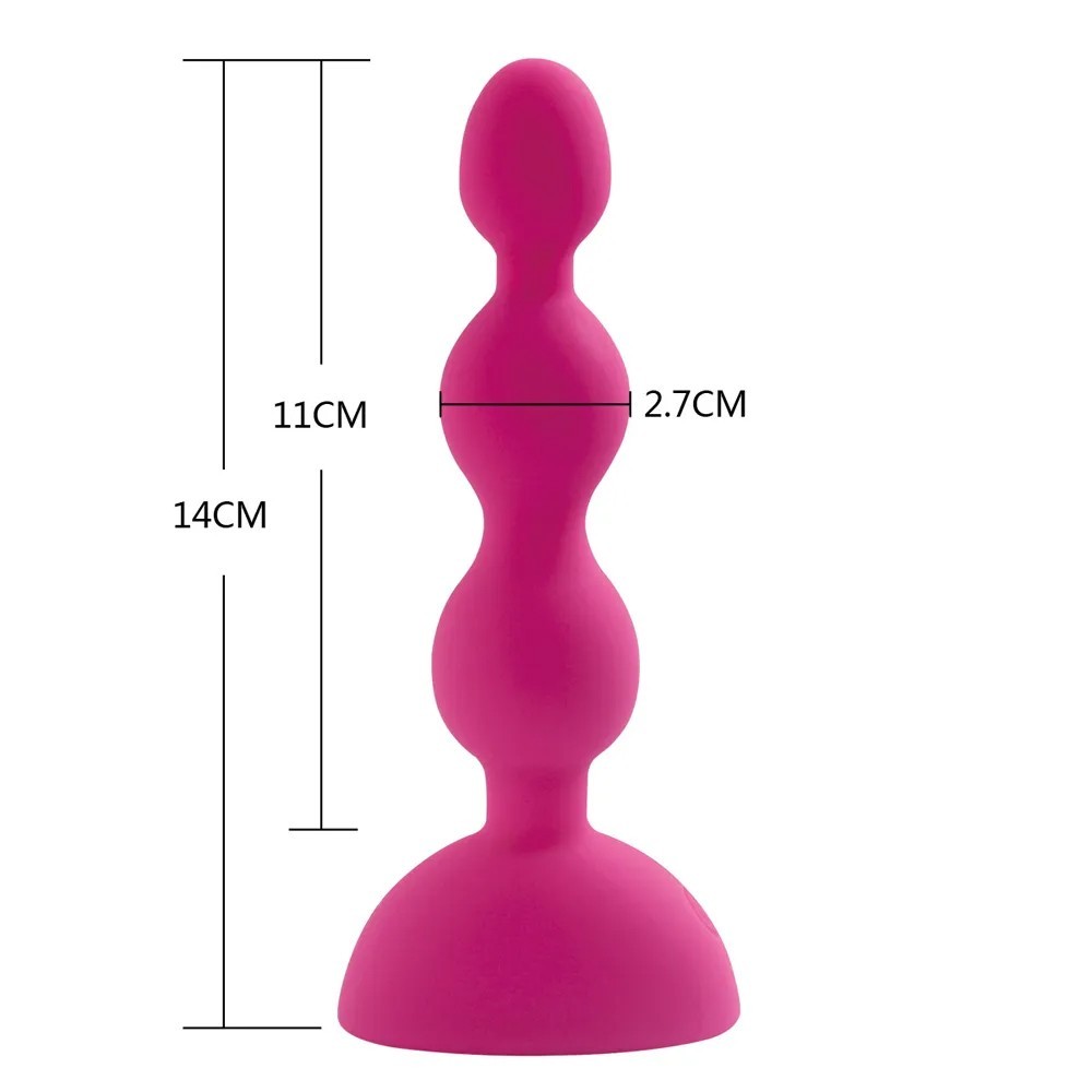 Aphrodisia Silicone Beads Uzaktan Kumandalı Boncuk Anal Vibratör-Purple