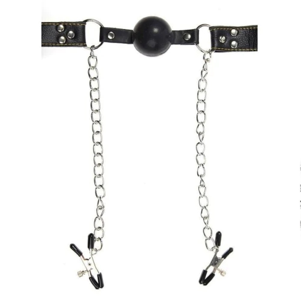 Pipedream Fetish Fantasy Extreme Deluxe Ball Gag and Nipple Clamps Göğüs Klipsi