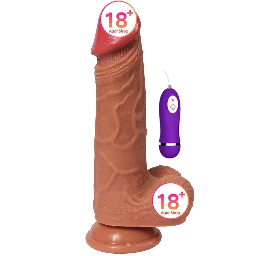 Xise Dildo Series Hansen 21 cm 10 Mod Doğal Realistik Vibratör SQ-WBD10012-V