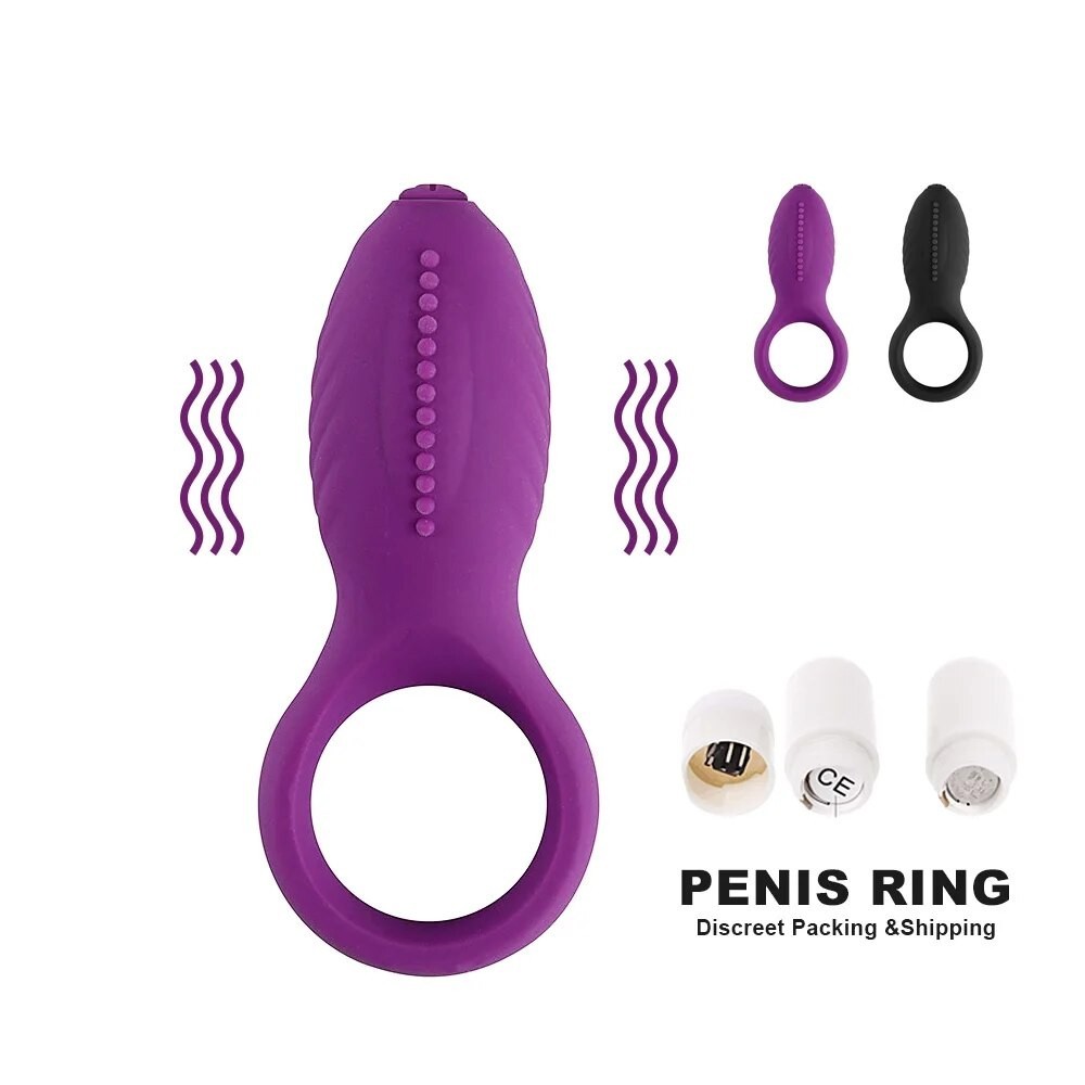 bAŞKa Man Nuo Vibrating Cock Ring Titreşimli Klitoral Penis Halkası-Purple
