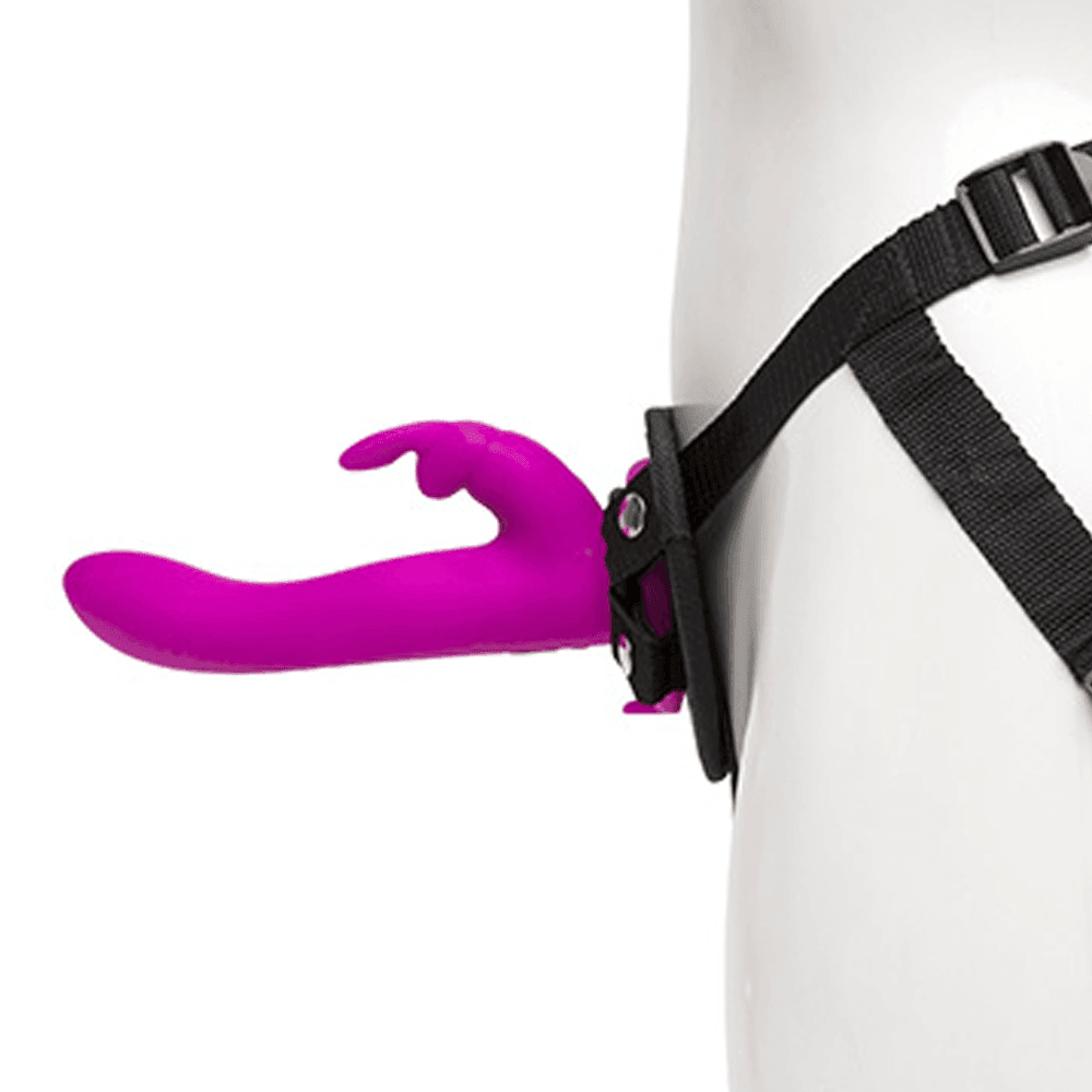 Happy Rabbit Rechargeable Vibrating Strap-On Harness Set Purple