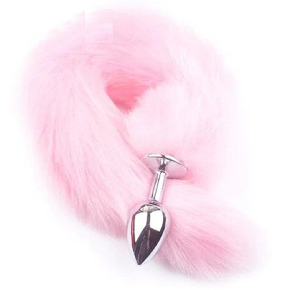 bAŞKa Anal Play Tail Butt Small Metal Kuyruklu Anal Plug-Pink