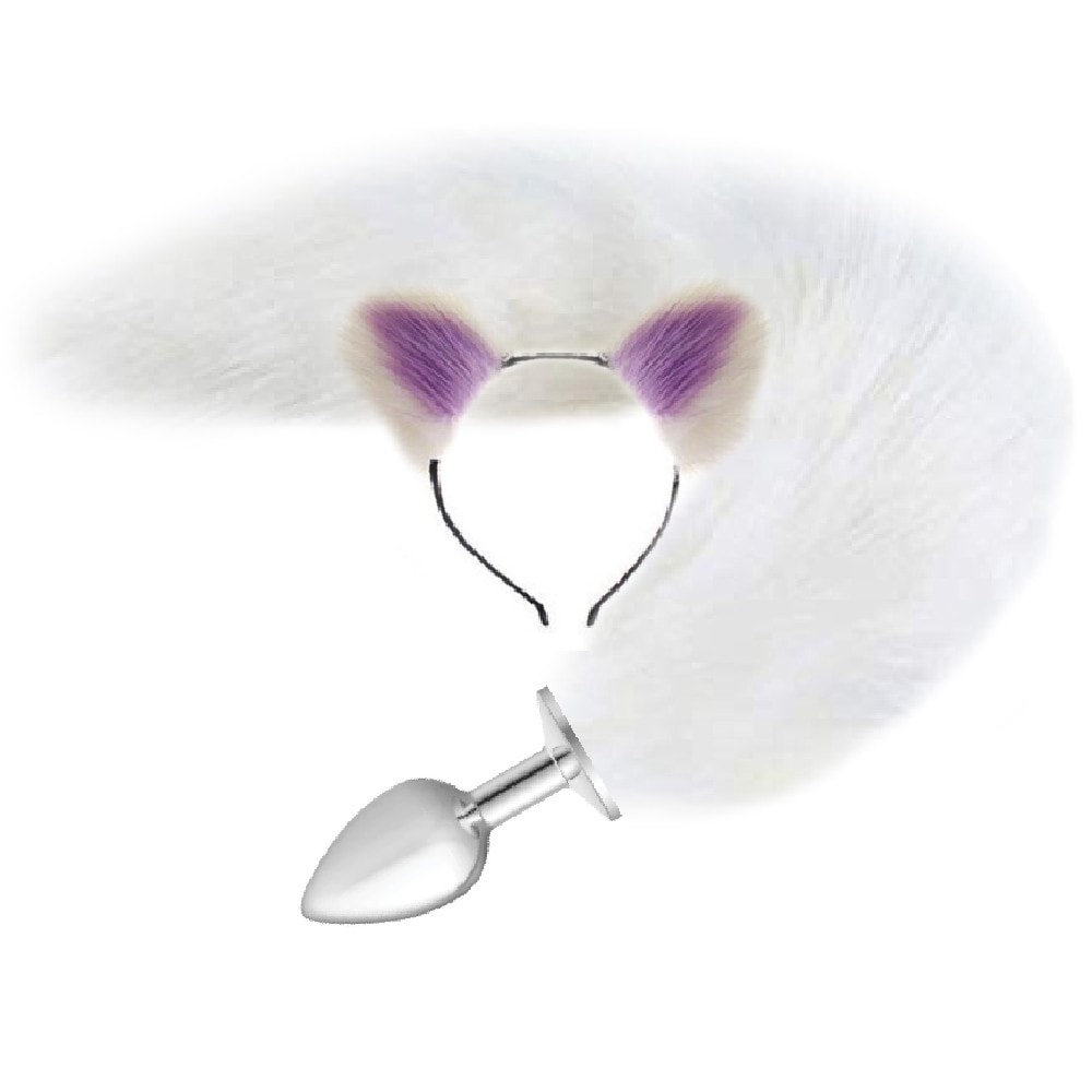 bAŞKa Anal Play Tail Butt Taçlı Metal Anal Plug-Purple