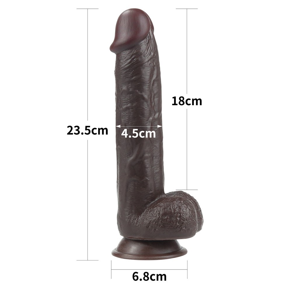 Lovetoy Sliding Skin Dual Layer Dong Black 23 Cm Realistik Penis LV317014